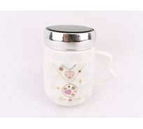 Керамическая кружка Bikson 400 мл с зеркальной крышкой ТП16008