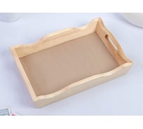 Деревянный поднос для завтрака Дарим Красиво волна №3 массив, 30x20x5,5 см 3440945