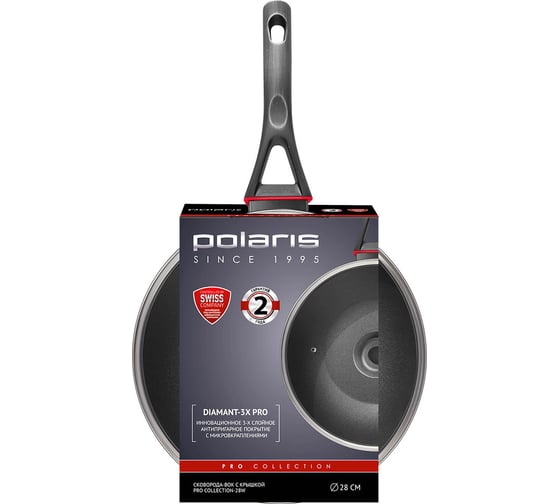 Сковорода Polaris-вок PRO collection-28W кованый алюминий, 28 см 017177