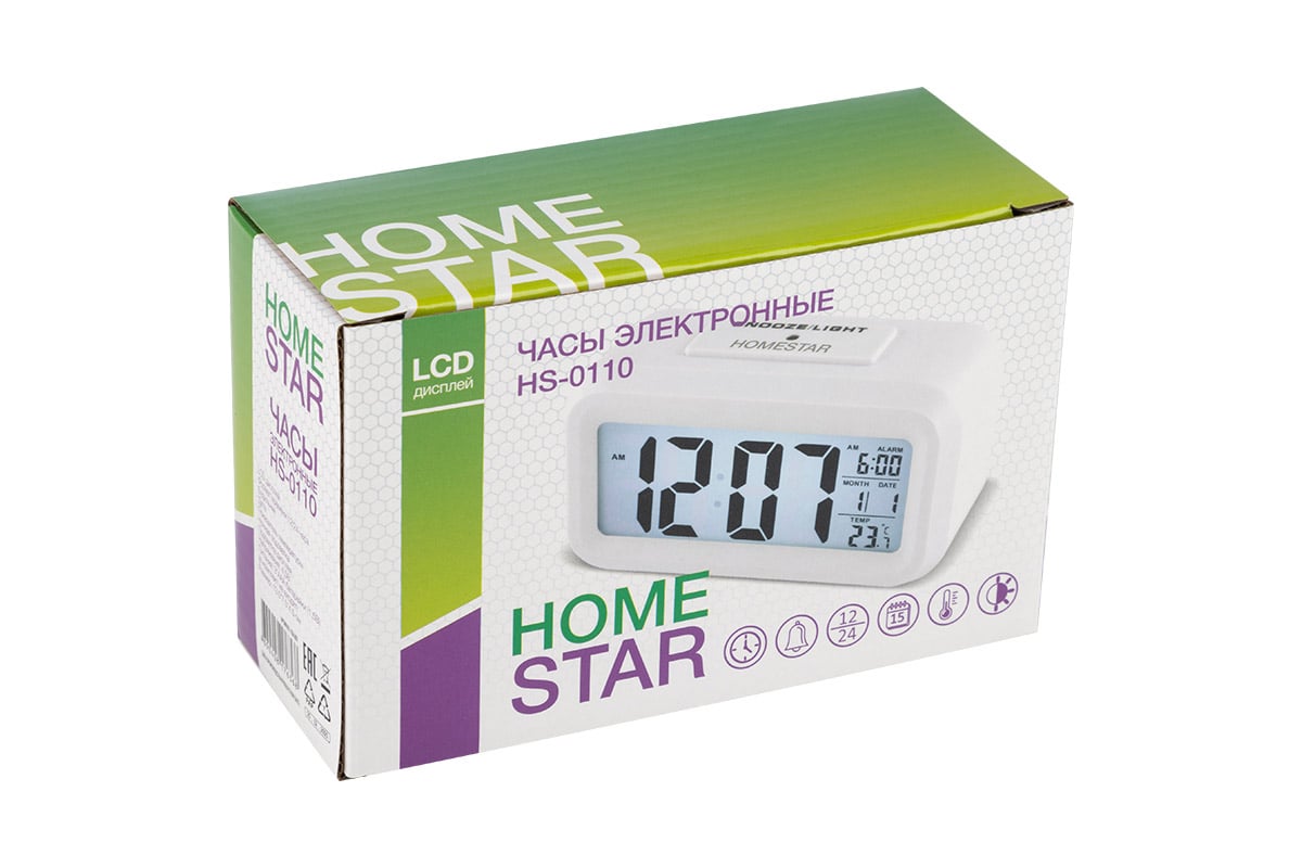 Электронные часы HomeStar HS-0110 белые 104307 - выгодная цена, отзывы .