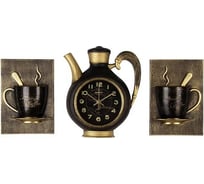 Настенные часы Apeyron цвет корпуса черный с золотом, пластик, 26,5x24 см, источник питания 1 батарейка PL213018