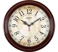 Настенные часы Apeyron круглые, цвет корпуса коричневый, пластик, 35 см, источник питания 1 батарейка PL213033