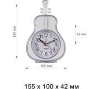 Будильник Apeyron, цвет корпуса белый, пластик, 15,5x10 см, источник питания 1 батарейка АА PLT213035