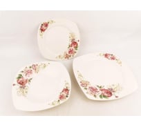 Столовый сервиз Bikson квадратная форма 18 предметов, обеденная тарелка 27 см, 6 шт, суповая тарелка 22 СП52