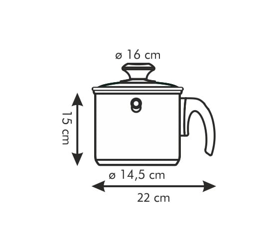 Кастрюля Tescoma PRESTO с двойными стенками с крышкой, 16 см, 2 л 728718