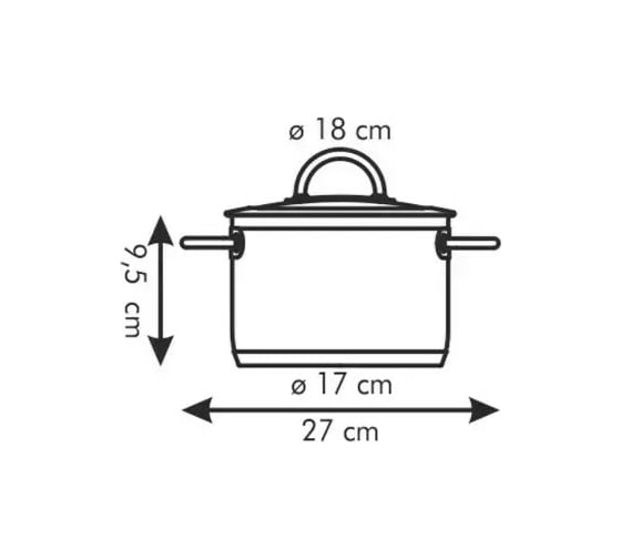Кастрюля Tescoma VISION диаметр 18 см с крышкой, 2,0 л 779218