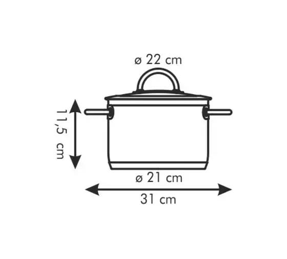 Кастрюля Tescoma VISION диаметр 22 см с крышкой, 4,0 л 779222