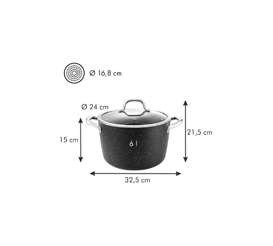 Кастрюля Tescoma PRESIDENT Stone с крышкой диаметр 24 см 6.0 л 780325