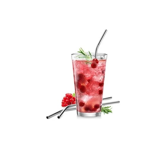 Трубочки для коктейля Tescoma myDRINK из нержавеющей стали, 4 шт, с щеткой для очистки 308866