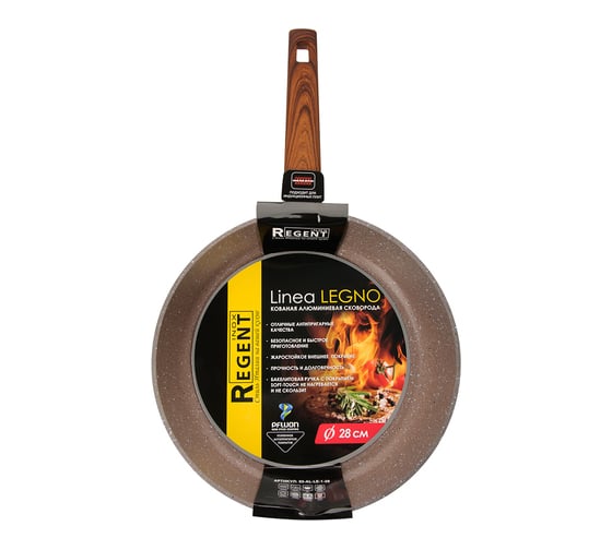Сковорода Regent inox Linea LEGNO индукция 28x5.8 см 93-AL-LE-1-28