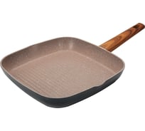 Сковорода-гриль Regent inox Linea LEGNO индукция 28x28x4.3 см 93-AL-LE-6-28