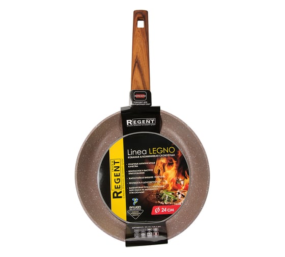 Сковорода Regent inox Linea LEGNO индукция 24x5.3 см 93-AL-LE-1-24
