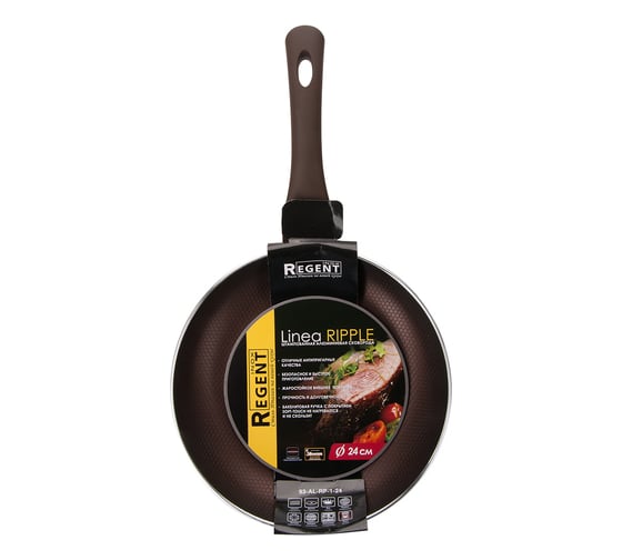 Сковорода Regent inox Linea RIPPLE индукция 24x4.5 см 93-AL-RP-1-24