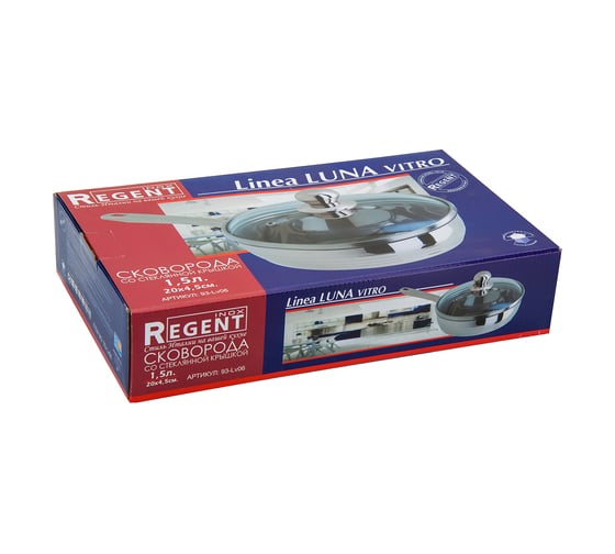 Сковорода Regent inox Linea LUNA vitro 1.5 л 93-Lv06