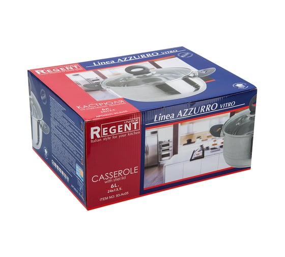 Кастрюля Regent inox Linea AZZURO индукция 6 л 93-Av05