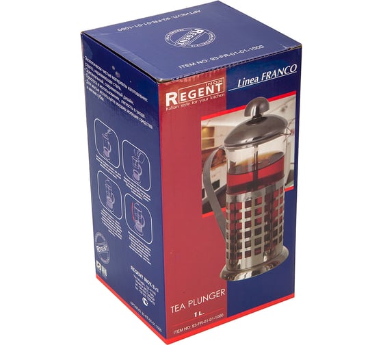 Френч-пресс Regent inox Linea FRANCO 1 л 93-FR-01-01-1000
