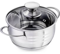 Кастрюля Regent inox 1.5л/16см с крышкой Linea BIMBO vitro (индукция) 93-BIMv-05