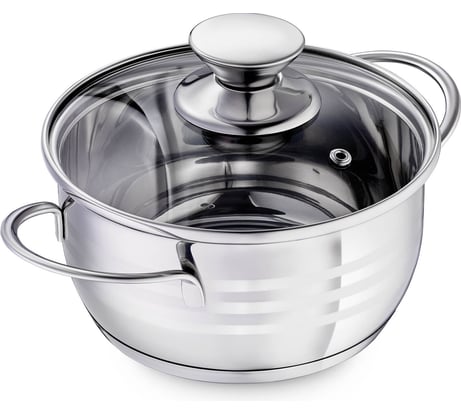 Кастрюля Regent inox 1.5л/16см с крышкой Linea BIMBO vitro (индукция) 93-BIMv-05