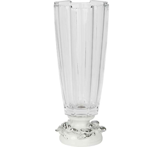 Ваза BOGACHO Oliva Branch Silver 52107/серебряный