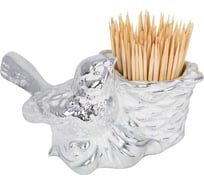 Держатель для зубочисток BOGACHO Птичка Терра белого цвета 72025/белый