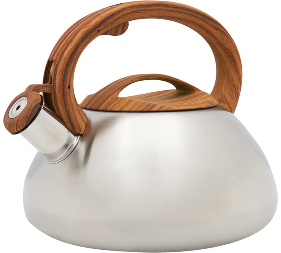 Чайник appetite нержавеющая сталь 3 л со свистком ручка под дерево soft-touch LKD-4330BR