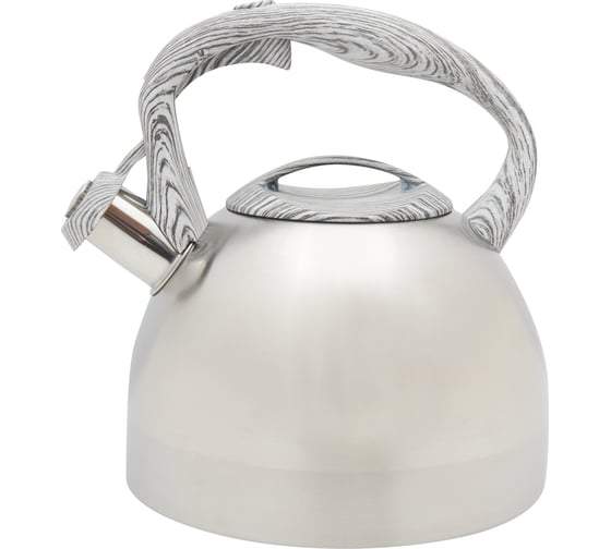 Чайник appetite нержавеющая сталь 2.5 л со свистком ручка под серое дерево soft-touch LKD-4125GBR