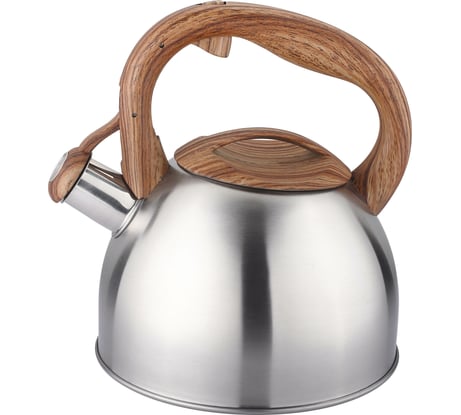 Чайник appetite нержавеющая сталь 2.5 л со свистком ручка под дерево LKD-4125BR