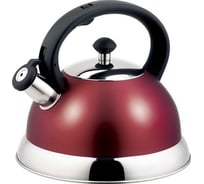 Чайник appetite нержавеющая сталь 2.5 л со свистком красный LKD-H063/К