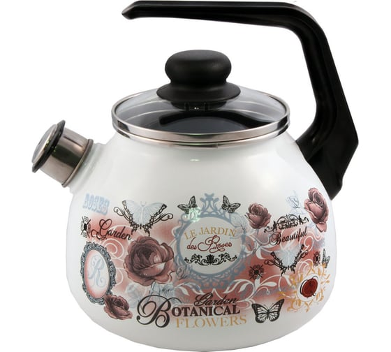 Эмалированный чайник appetite Roses 3 л со свистком 4с209я Roses