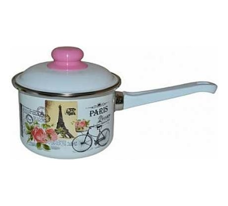 Эмалированный ковш appetite Париж 1.5 л цилиндрический с крышкой 1RD144M Париж
