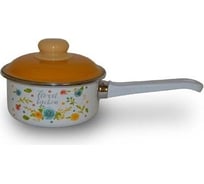 Эмалированный ковш appetite Floral kitchen 1 л цилиндрический с крышкой 6RB144M