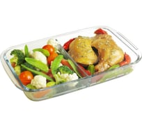 Стеклянная прямоугольная форма appetite 39x23x5 см 2.8 л с разделителем PLS4