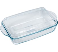 Стеклянная прямоугольная форма appetite 34x20x11 см 2.8 л с крышкой RCR3