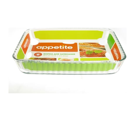 Стеклянная прямоугольная форма appetite 30x23x6 см 2,6л PL25