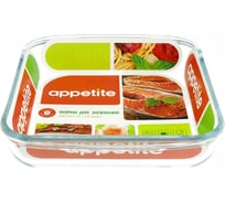 Стеклянная квадратная форма appetite 24x22x5 см 1.8 л PL3