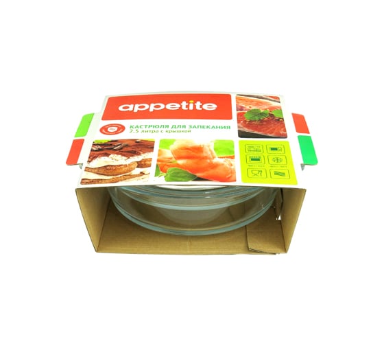 Стеклянная кастрюля appetite 2.5 л CR4