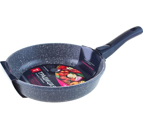 Сковорода Традиция готовить с любовью Мрамор антипригарное покрытие литая 26 см съемная ручка ТМ2265