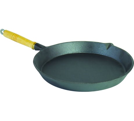 Сковорода MYRON COOK чугун деревянная ручка 21,5 см MC2216