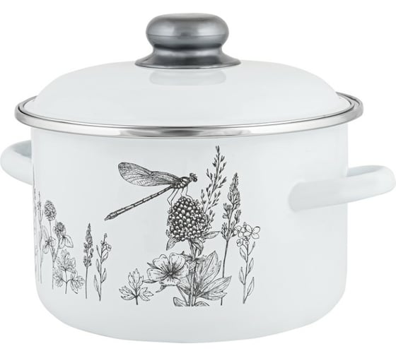 Цилиндрическая эмалированная кастрюля appetite FLORA-2 5.5 л 1RD221M FLORA