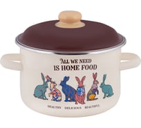 Цилиндрическая эмалированная кастрюля appetite Зайцы 2 л 6RD161M Зайцы