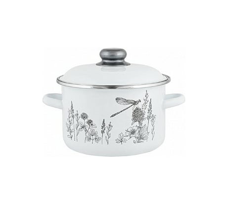 Цилиндрическая эмалированная кастрюля appetite FLORA-2 2 л 1RD161M FLORA