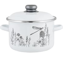 Цилиндрическая эмалированная кастрюля appetite FLORA-2 4 л 1RD201M FLORA