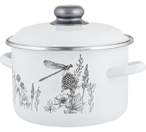 Цилиндрическая эмалированная кастрюля appetite FLORA-2 4 л 1RD201M FLORA