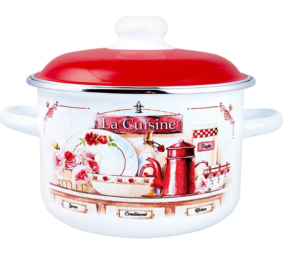 Цилиндрическая эмалированная кастрюля appetite La Cuisine 2 л 6RD161M La Cuisine