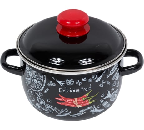 Сферическая эмалированная кастрюля appetite Chilli 2 л 1МС161Р