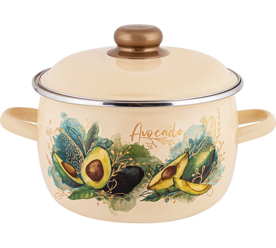 Сферическая эмалированная кастрюля appetite Avocado 2 л 1MC161P