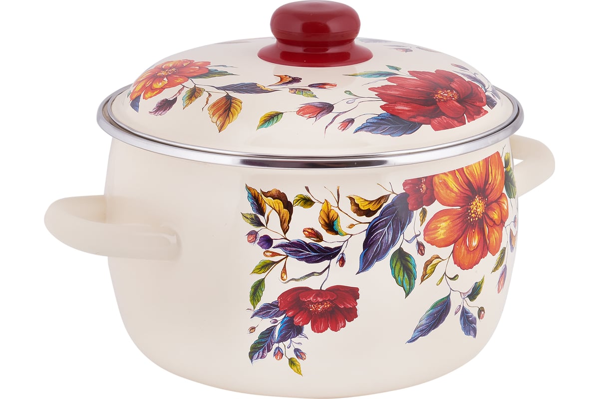 Сферическая эмалированная кастрюля appetite Anémone 5.5 л 3RC221M ...