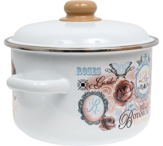 Цилиндрическая эмалированная кастрюля appetite Roses 4 л 1RD201М Roses