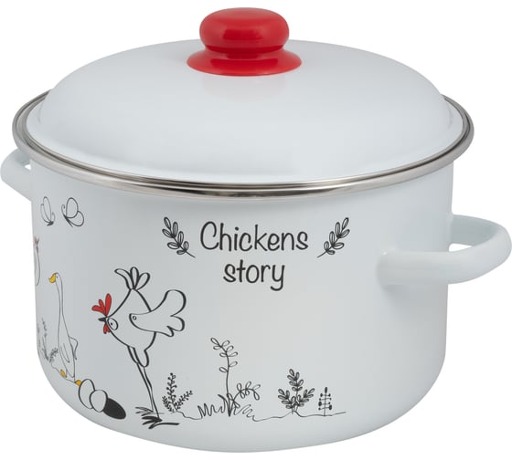 Цилиндрическая эмалированная кастрюля Food Atelier Chickens’stories 5.5 л 1RD221М Chickens