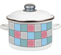 Цилиндрическая эмалированная кастрюля appetite Пастель 4 л 1RD201M Пастель